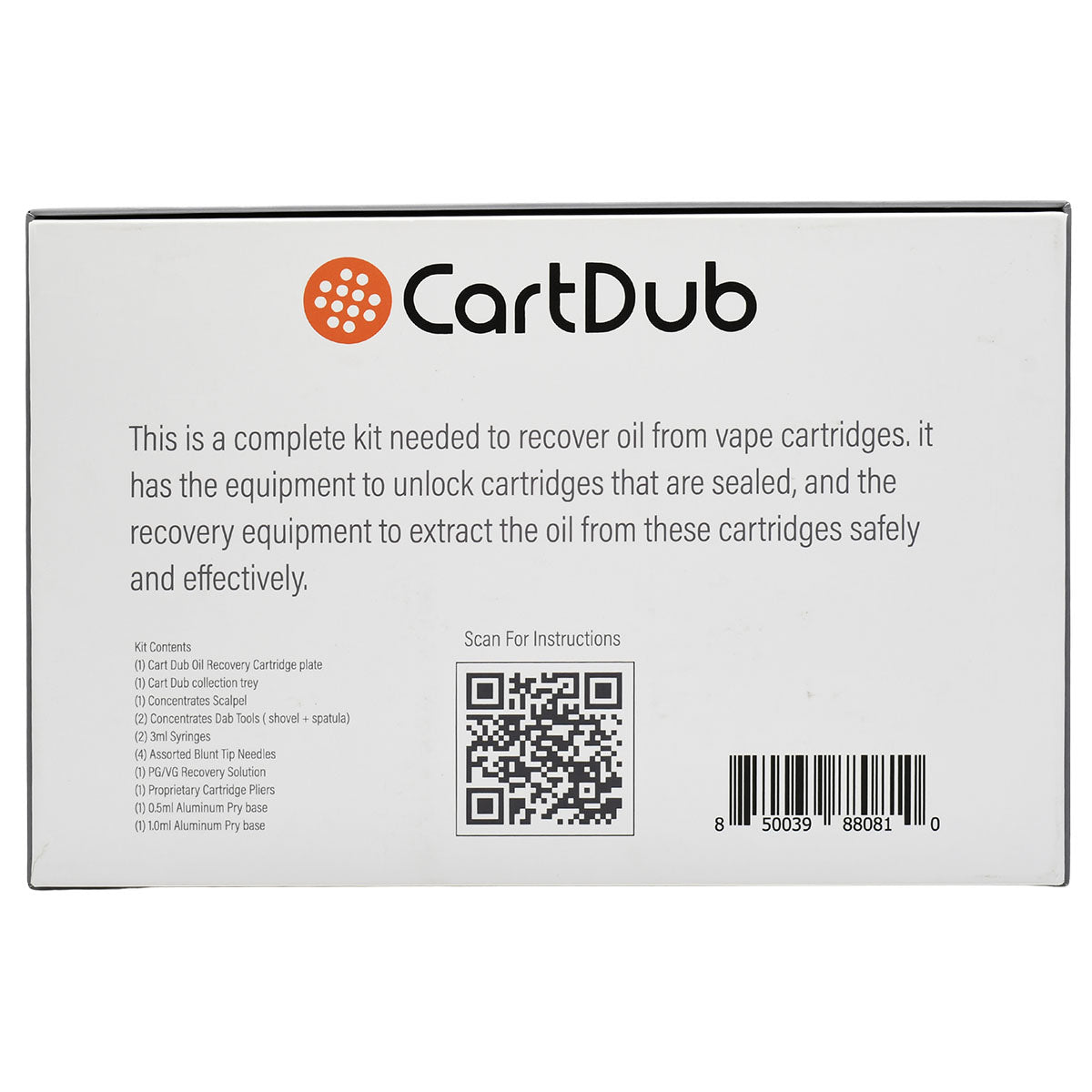 CartDub COMPLETE Kit to Open 510 Cartridges and Remove Oil